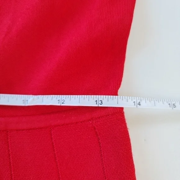 Ann Taylor Red 3/4 Sleeve Scoop Neck Skater Dress Size Medium Petite EUC - Picture 8 of 12